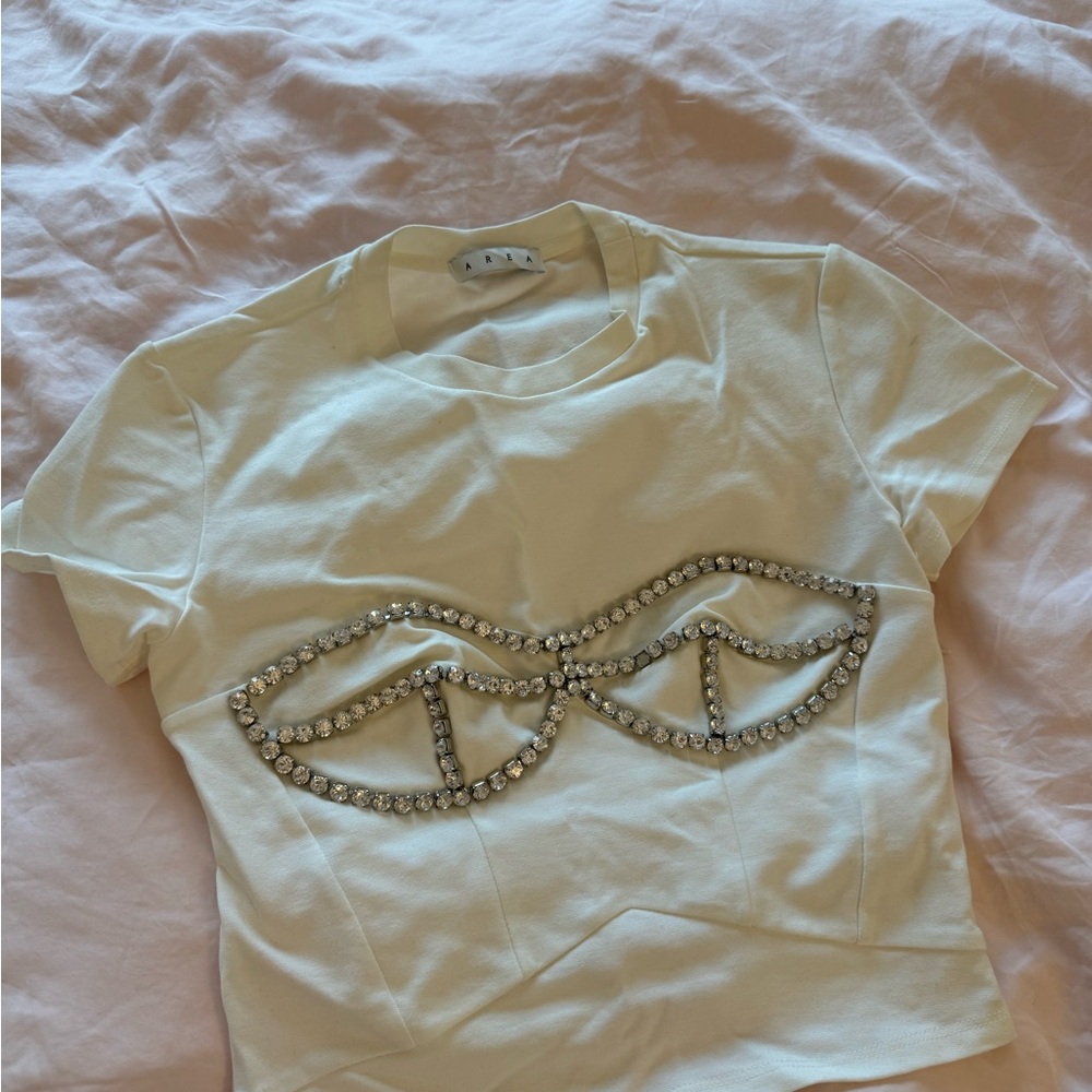 Elegant Cream Embellished Women's Top